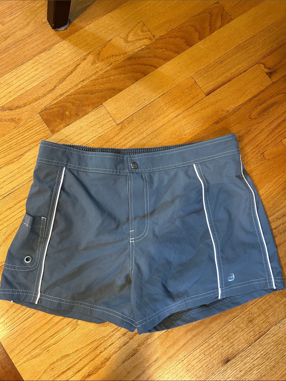 Free Country Gray Women's Swim Shorts L 12/14 never worn!
